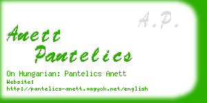anett pantelics business card